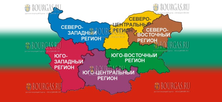 регионы Болгарии - карта