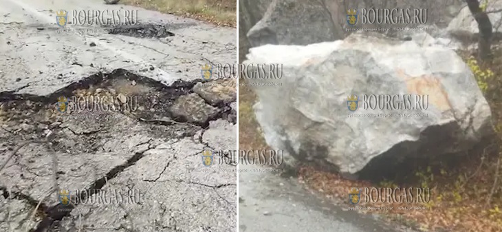 на дорогу в районе Враца упал огромный камень весом более 50 тонн